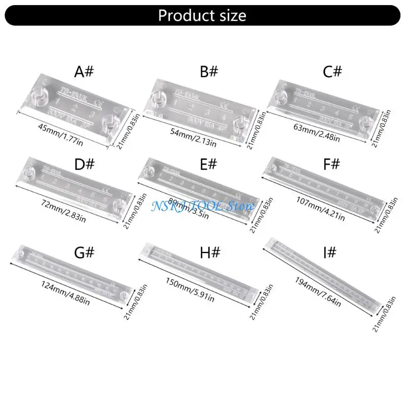 L8RC 10 قطعة كتلة طرفية بلاستيكية غطاء مقاوم للغبار واضح غطاء سلك حاجز كتلة طرفية شرائط غطاء حماية دائم #6