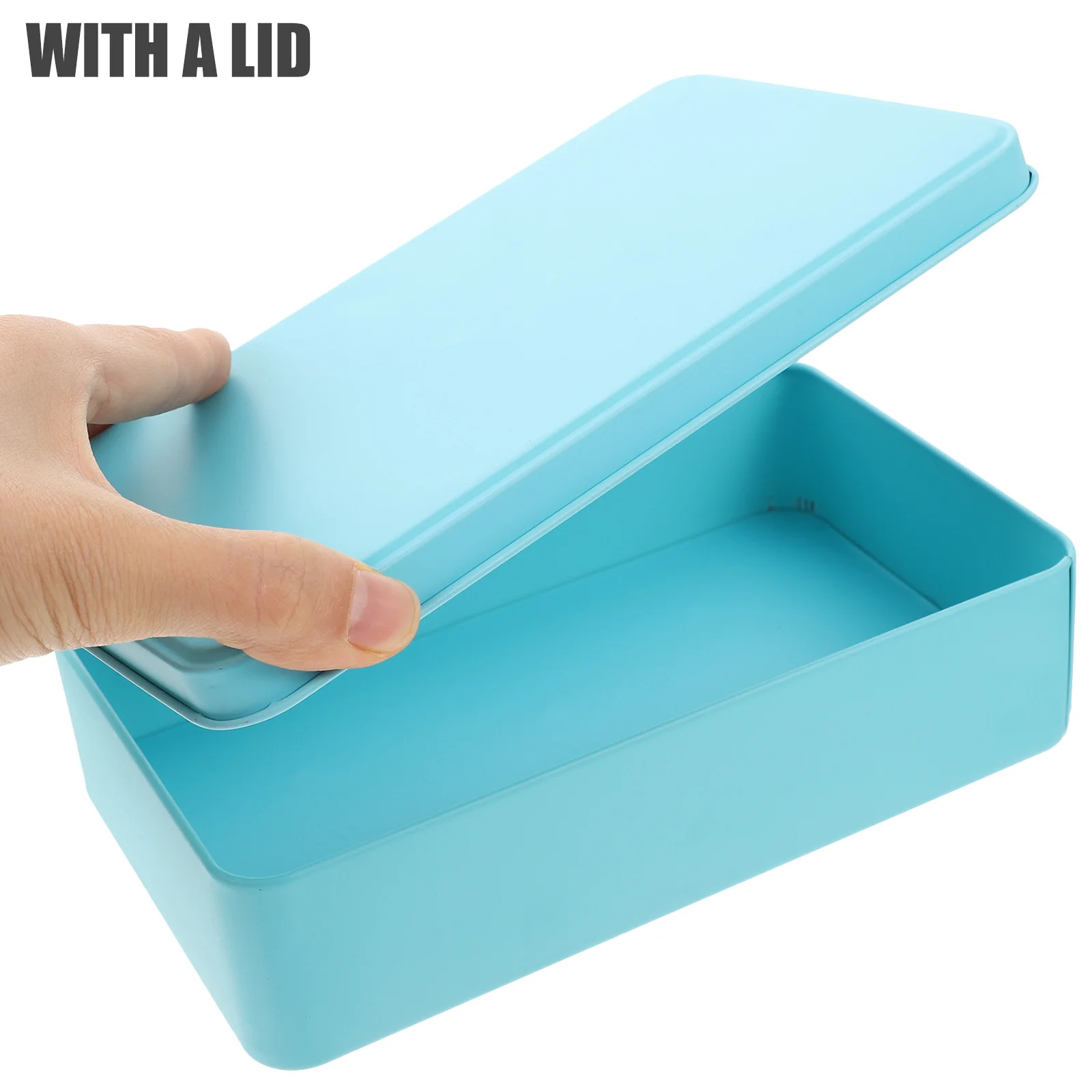 

3Pcs Tinplate Storage Boxes Sky Blue Large Size Candy Tins With Lids For Gifts Snacks Jewelry Holiday Packaging Containers