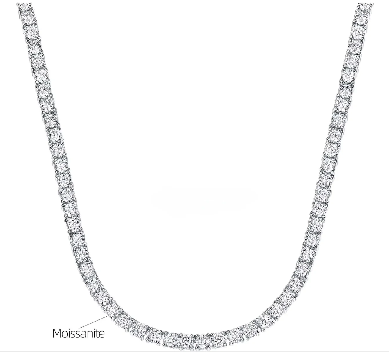 SY Brand Jewelry 925 Sterling Silver Tennis Necklace D Color VVS1 Moissanite Diamond Chain Necklaces Women Men S925 Jewelry - view 2