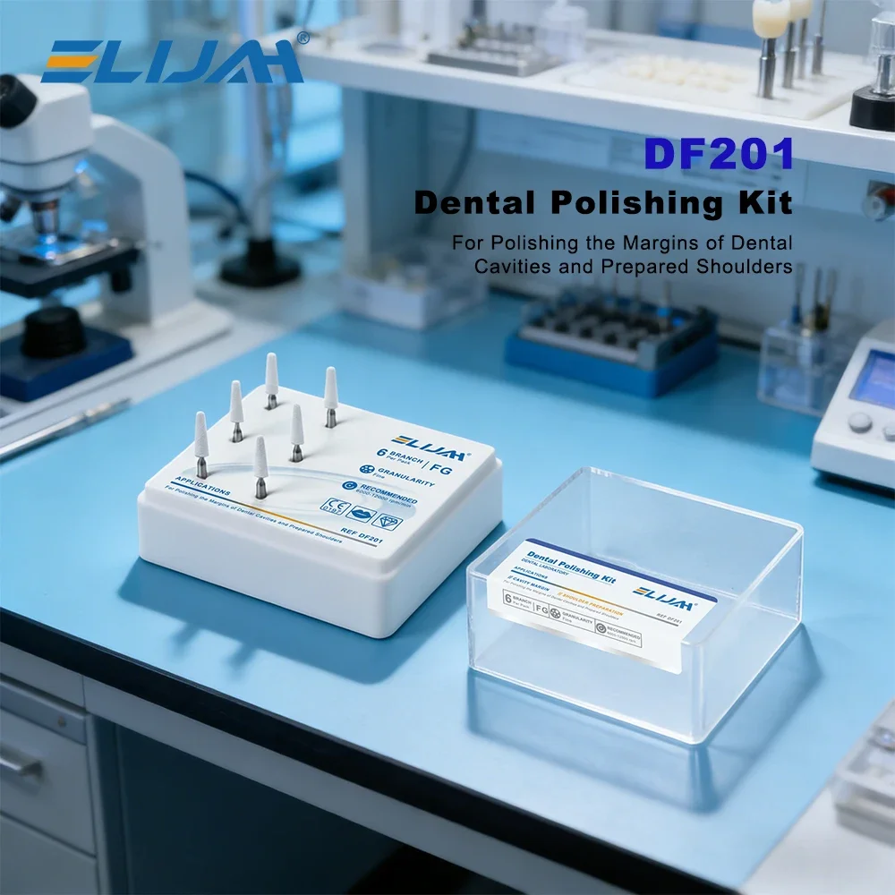 6Pcs/Box Dental White Stone Polishing Burs FG Dia 1.6mm for Finishing Porcelain & Composite Resin Nail Polishing Dental Material