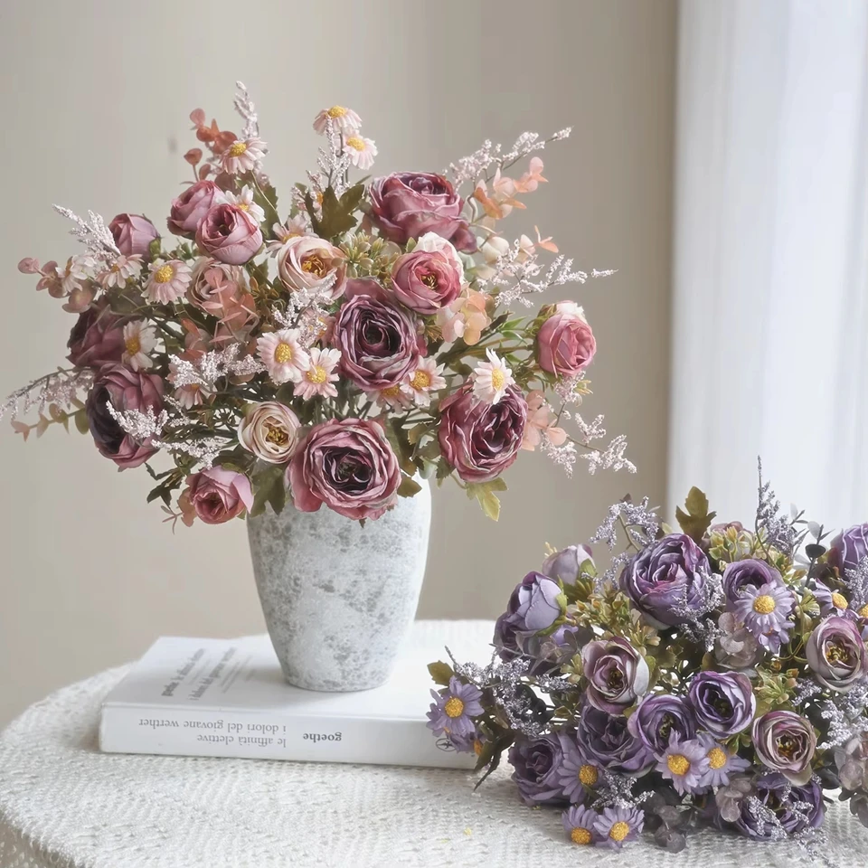 

Artificial Flower Silk Rose Sunflower Home Room Vase Table Wedding WreathBridal Bouquet Decora Valentine Outdoor Garden DIY Gift