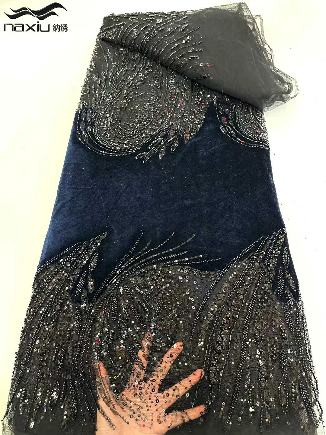 

Madison Latest French Beads Velvet Lace Fabric 2026 African Mesh Lace Fabric For Sewing Bridal Gowns And Wedding Dresses