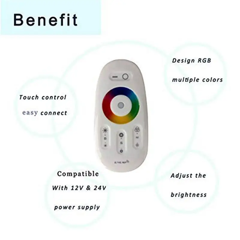 

CJSD-3X RF LED Remote Controller 2.4Ghz Wireless RF Touch LED RGB Dimmer Controller For 5050 3528 RGB LED Strip Light 12V/24V