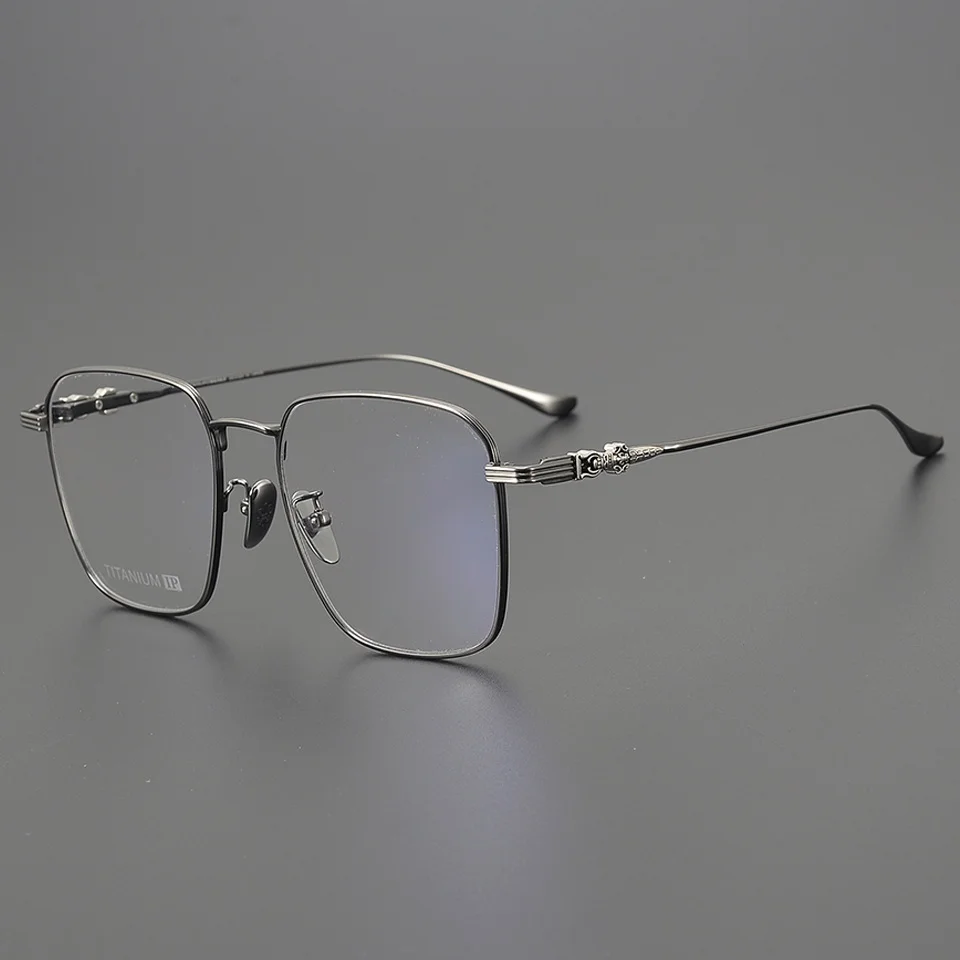 

Оправа для очков для близорукости, мужские и женские дизайнерские индивидуальные роскошные брендовые оптические очки из чистого титана с большими линзами по рецепту
