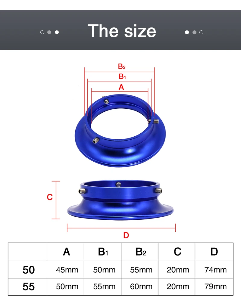 Zs racing 50/55mm vergaser donut flacher trichter vergaser luftfilter PWK21-30mm pe 28 30mm vm tm 32 34mm – Detail 3