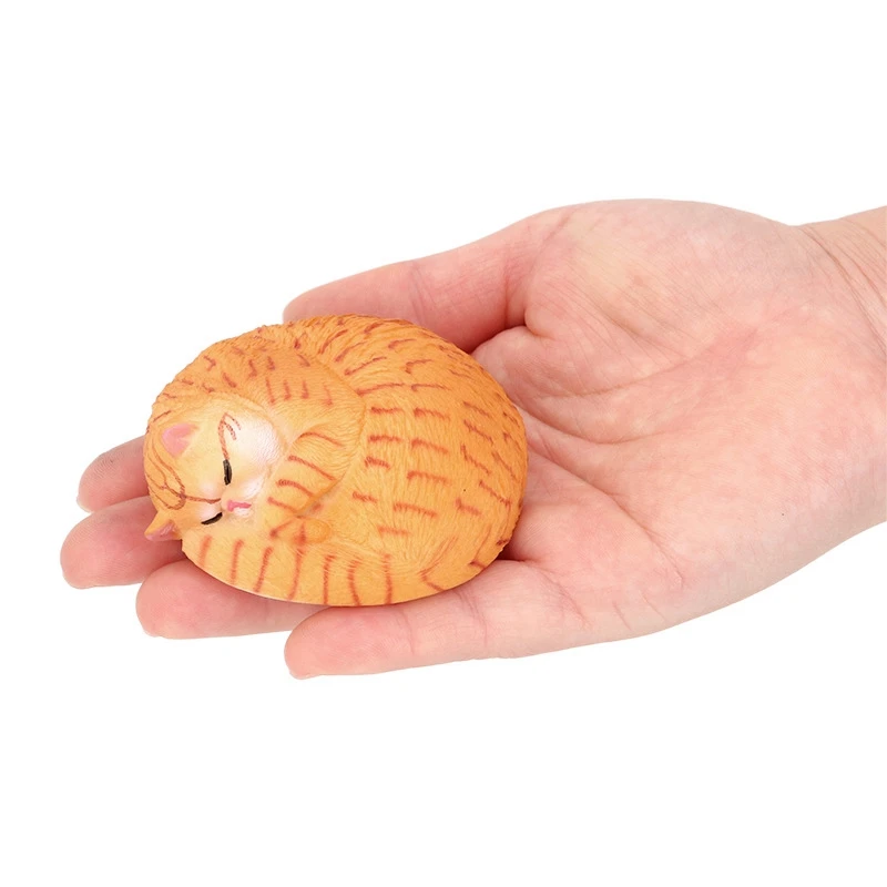 Simulation sleeping cat model pet cat sleepy cats desktop decoration solid kitten ornament