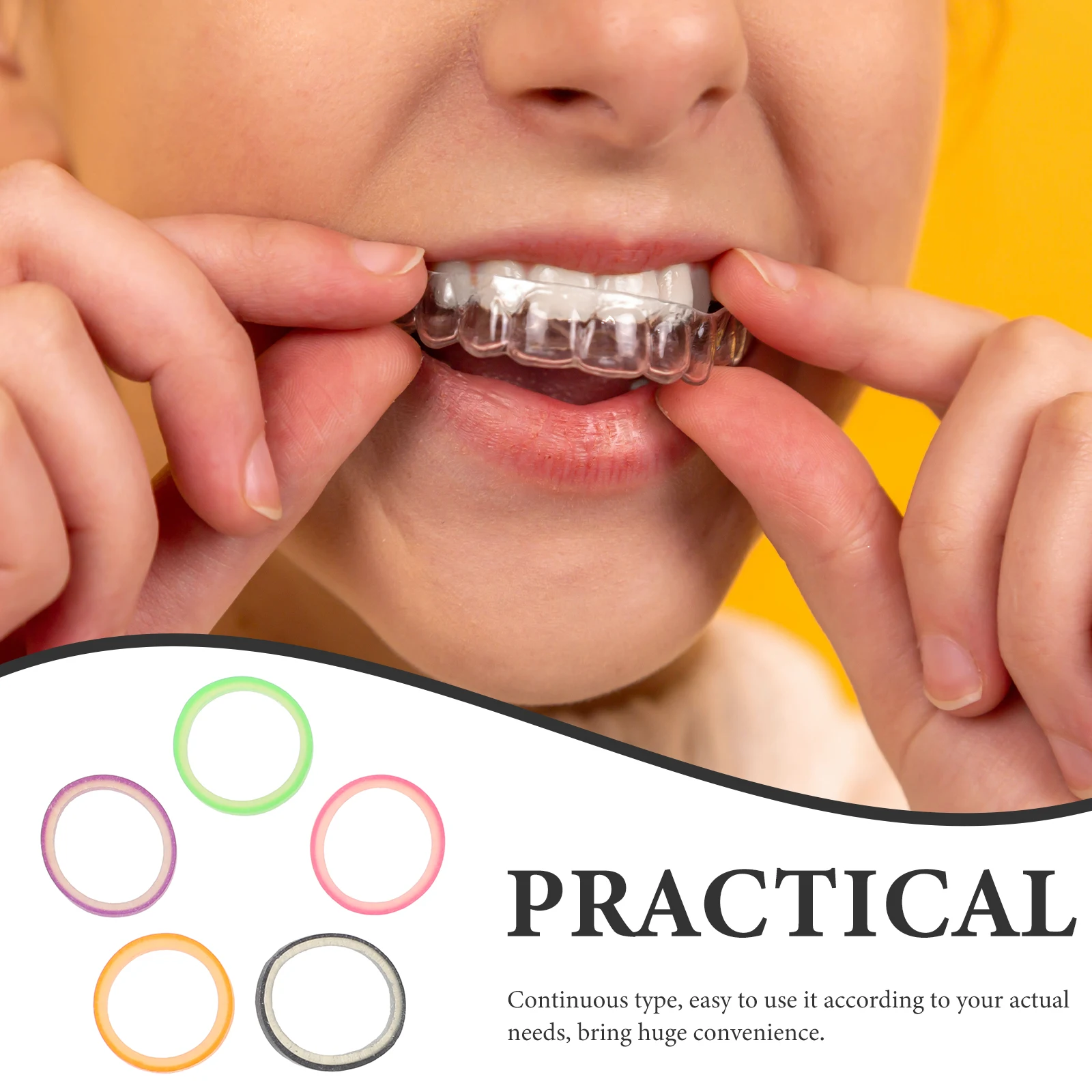 

1000pcs Colored Rubber Bands Elastic Dental Braces 4.5oz Double Color Practical Super Elastic Teeth Gaps Treatment