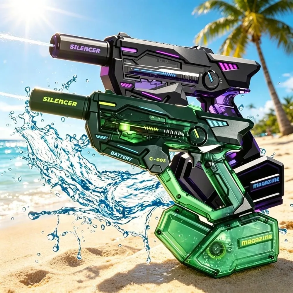 

New High Pressure Electric Water Gun with Recoil Multi-Round Shooting Large Capacity Kids Outdoor Toy Birthday Gift