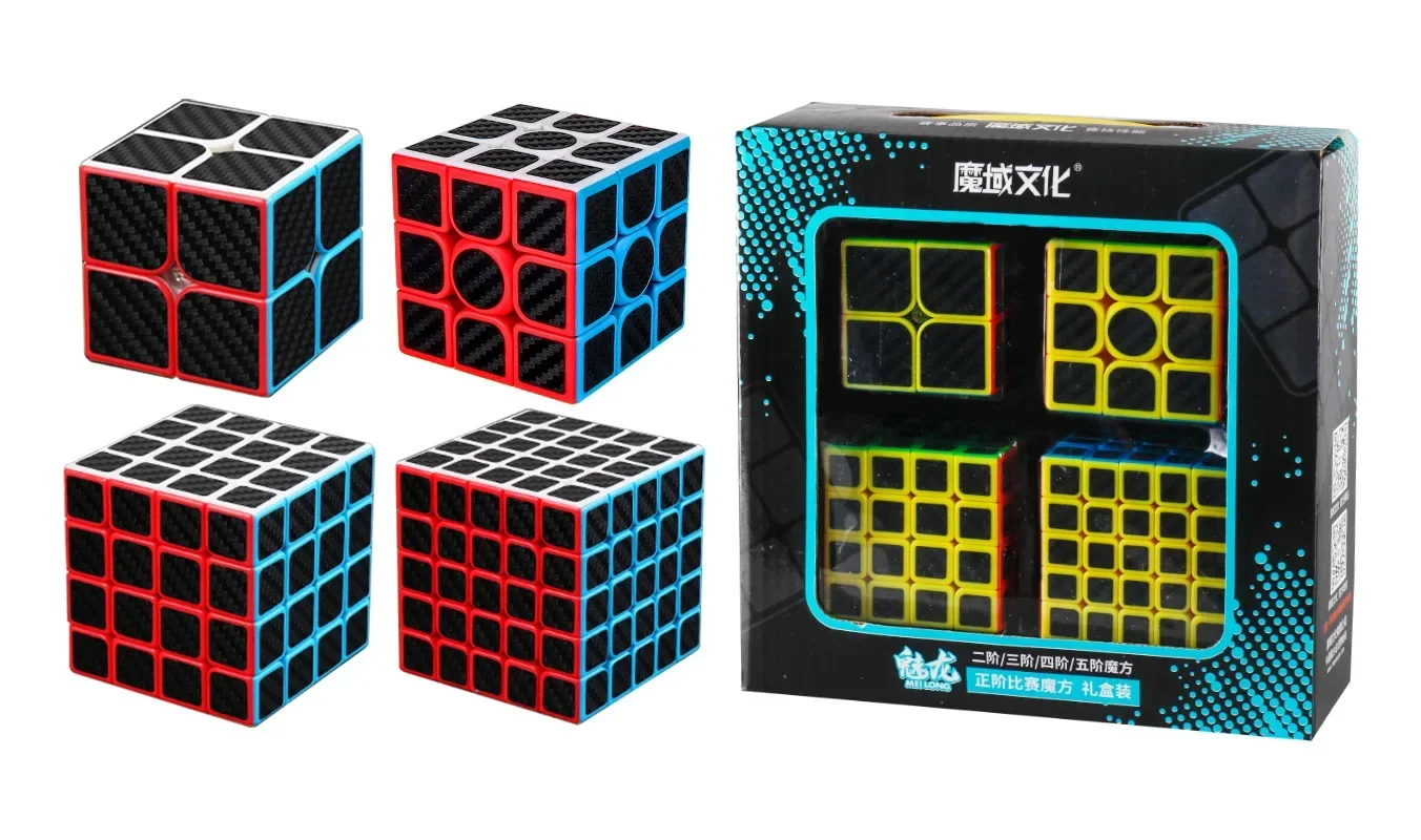 [Picube] MoYu QiYi 2x2 3x3 4x4 5x5 Gift Box Cube 2x2x2 3x3x3 4x4x4 5x5x5 Magic Cube MeiLong Speed Bundle Puzzle Cubo Mágico