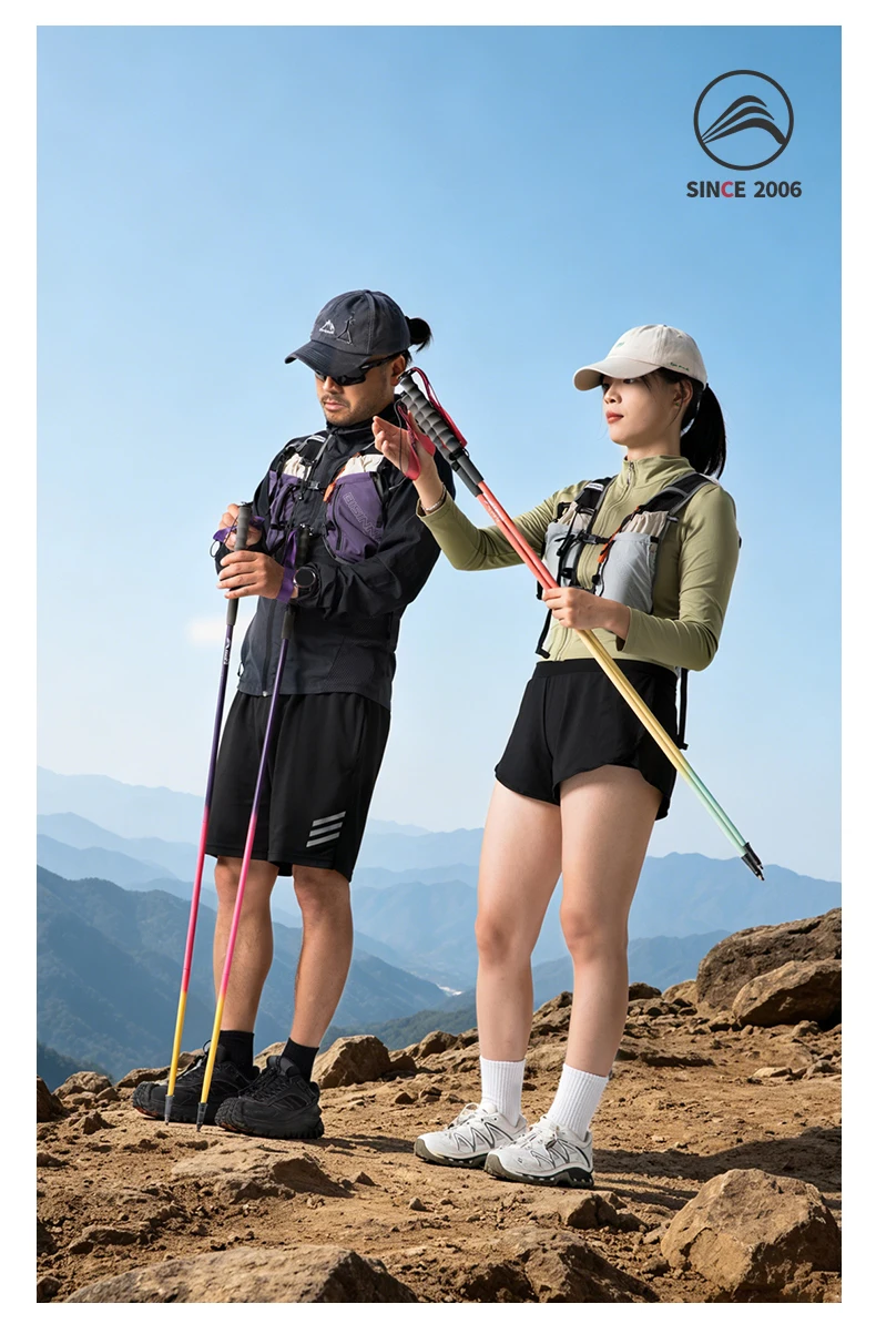 BISINNA 2 Stück Ultraleichte Trekkingstöcke mit Schnellverschluss, faltbare Wanderstöcke aus Kohlefaser, Trail-Running-Stöcke, Nordic-Walking-Stöcke – Detail 14
