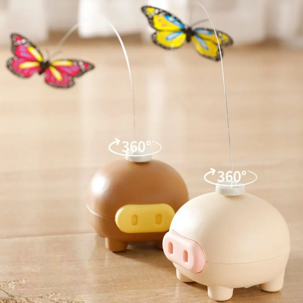 

Creative Rotating Electric Cat Automatic Cute Cat Teasing Toys Non-slip Butterfly Pig Pet for Puppy Kitten