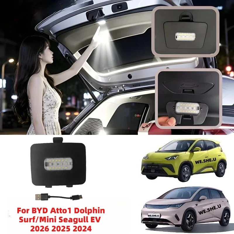 Für BYD Atto1 Dolphin Surf/Mini Seagull EV 2026-25 Heckklappenbeleuchtung Heckklappen-Modifikation LED-Kofferraum-Innenbeleuchtung Auto-Innenraum – Detail 1