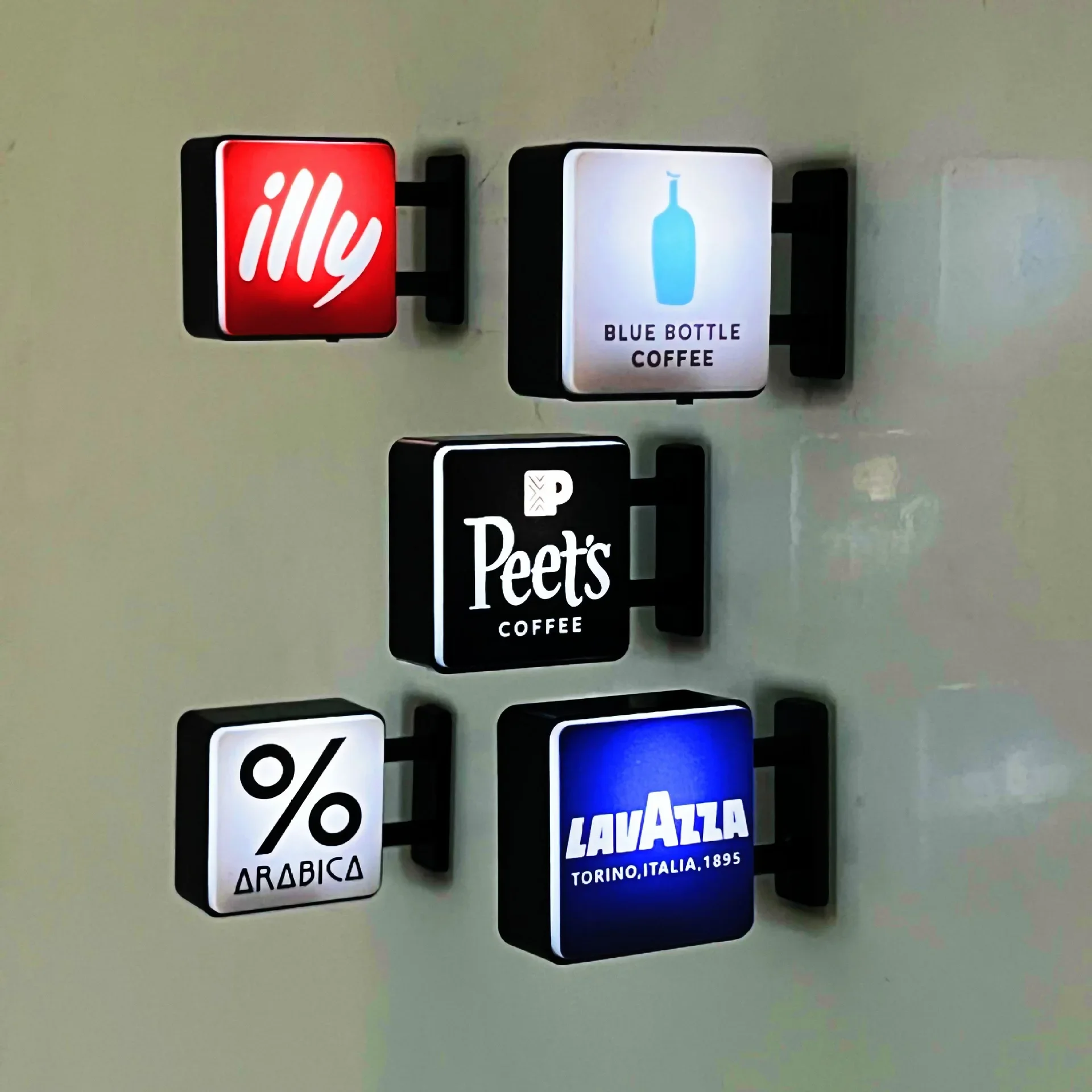 Canto de café criativo led ímã de geladeira iluminar decoração magnética para casa mini pegboard iluminação da cafeteria