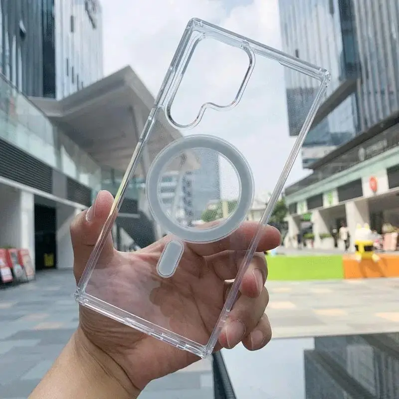 Modische Transparente Magnetische Hülle für Magsafe Kabelloses Laden für Samsung Galaxy S25 S24 S23 S22 S21 S20 Plus FE Ultra Sturzsichere Hüllen – Detail 16