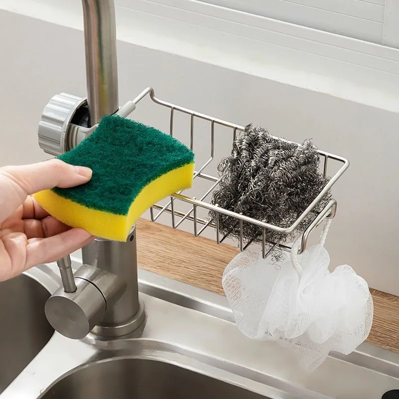 1pc Kitchen Sink Drain Rack Sponge Storage Flexible Faucet Holder Soap Drainer Towel Rack Shelf Organizer Kitchen Accessories