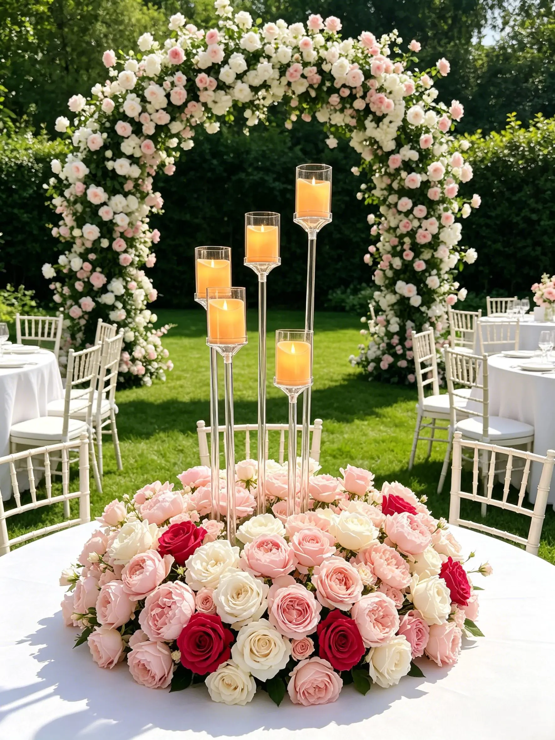 Large Acrylic Candle Holders Modern Wedding Table Centerpiece Luxury Candle Stand For Romantic Dinner Party Hotel Venue Decor