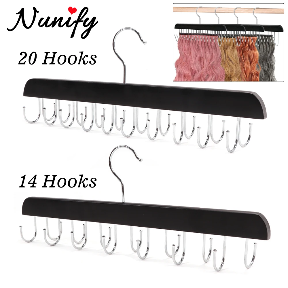 Professional Hair Extension Tools 360°Rotating Hair Extension Holder Hanger With 14/20 Stainless Steel Hooks For Hanging Wig