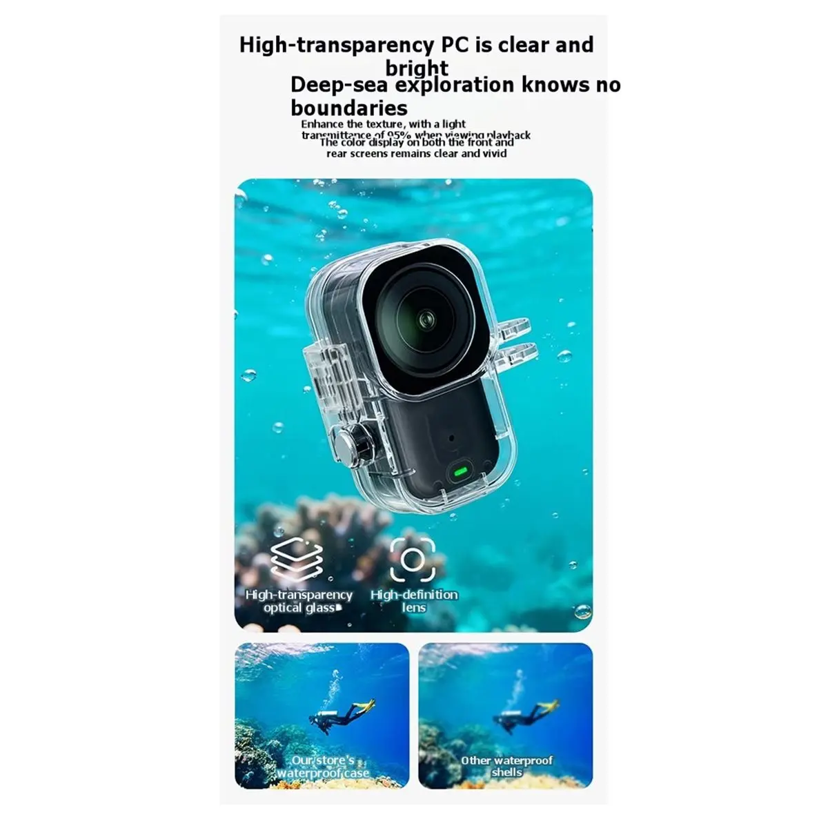 Waterproof Case for Nano 45M Underwater Dive Housing Shell Transparent Protective Camera Cover Accessory