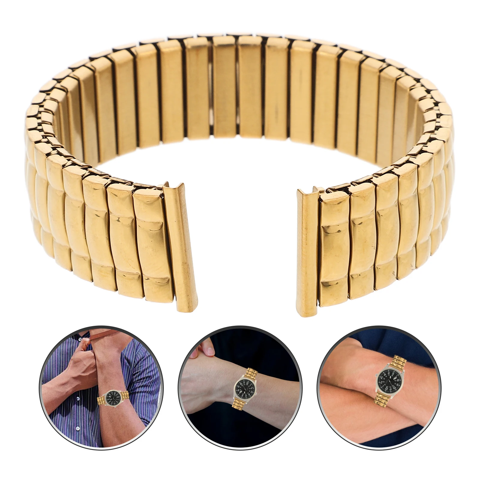 

Stainless Steel Watch Strap Comfortable Elastic Men Straps Gold Stretch Replacement Bands Wrist Accessories Gifts
