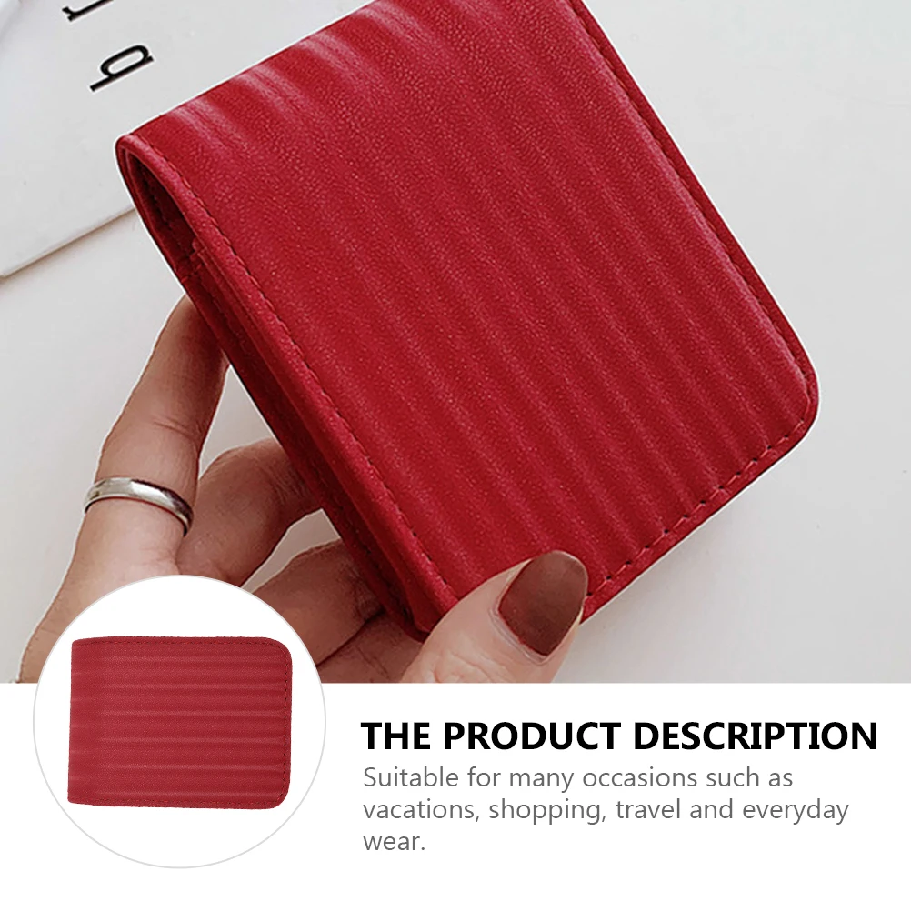 

Travel Makeup Bag Mini Lipstick Case with Mirror Box Red Portable Holder for Purse