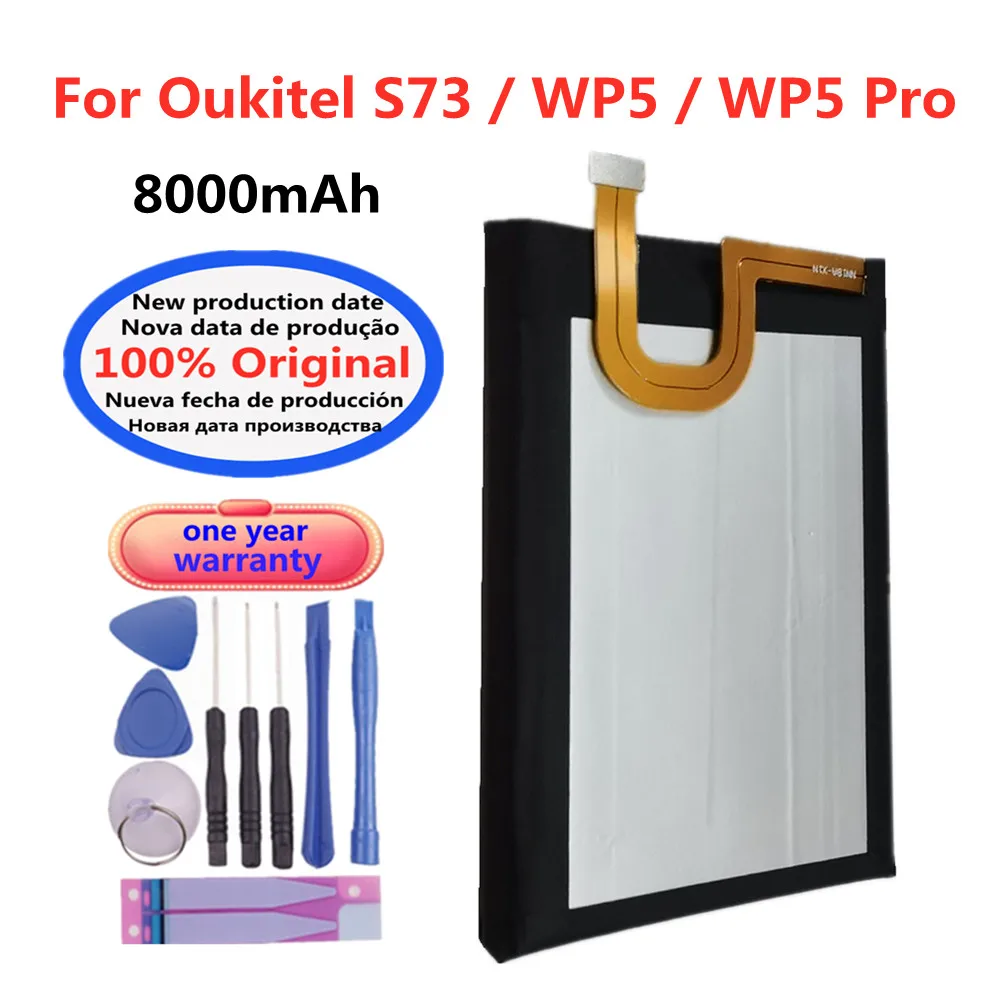 

New 8000mAh 100% Original High Quality Battery For Oukitel S73 WP5 / WP5 Pro Battery Batteria Tracking Number + Tools