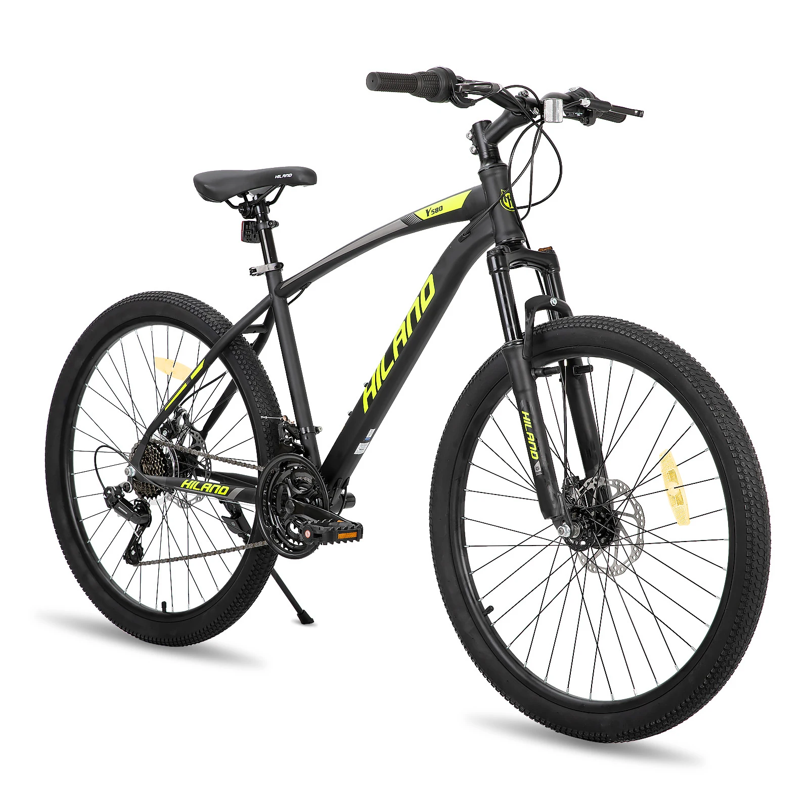 Hiland 26 Inch Mountain Bike Shimano 21 Speed MTB with Suspension Fork，Dual-Disc Brake,Fenders Urban Commuter City Bicycle