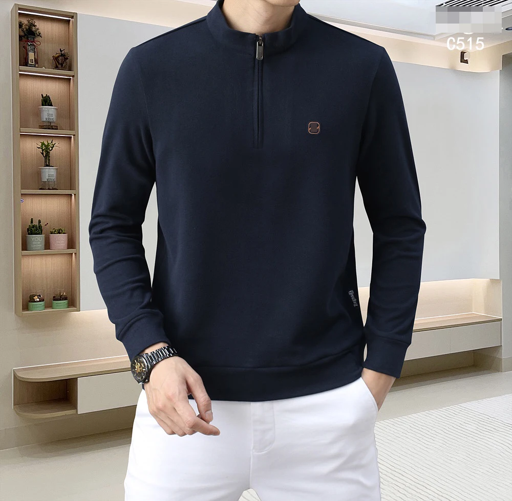 2024 DIKU Sweater WoolMen's new sweater fabric: double-sided Australian fleece color: black dark gray blue gray size: M -4XL