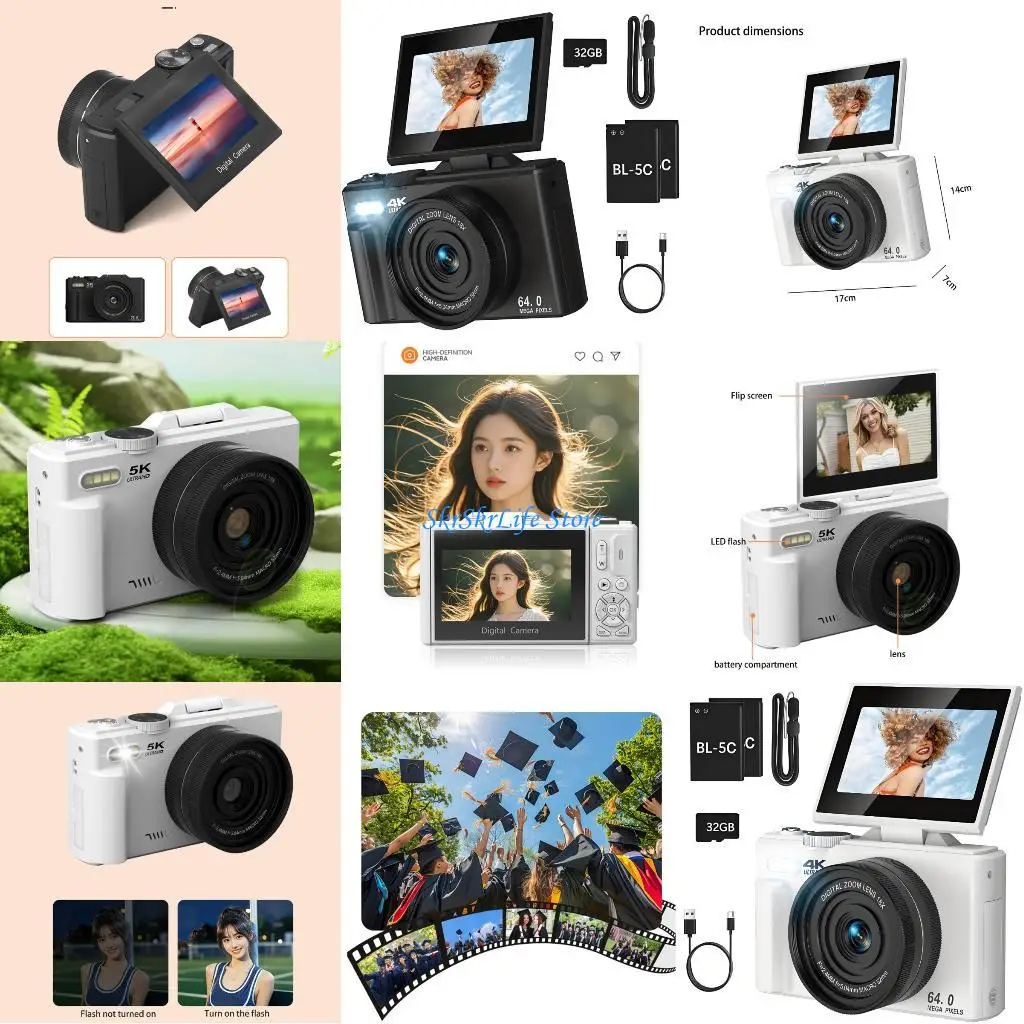 

E65E Screen 4K Recording Camera Auto Focuses Technology Flash Enhanceds Night Photography