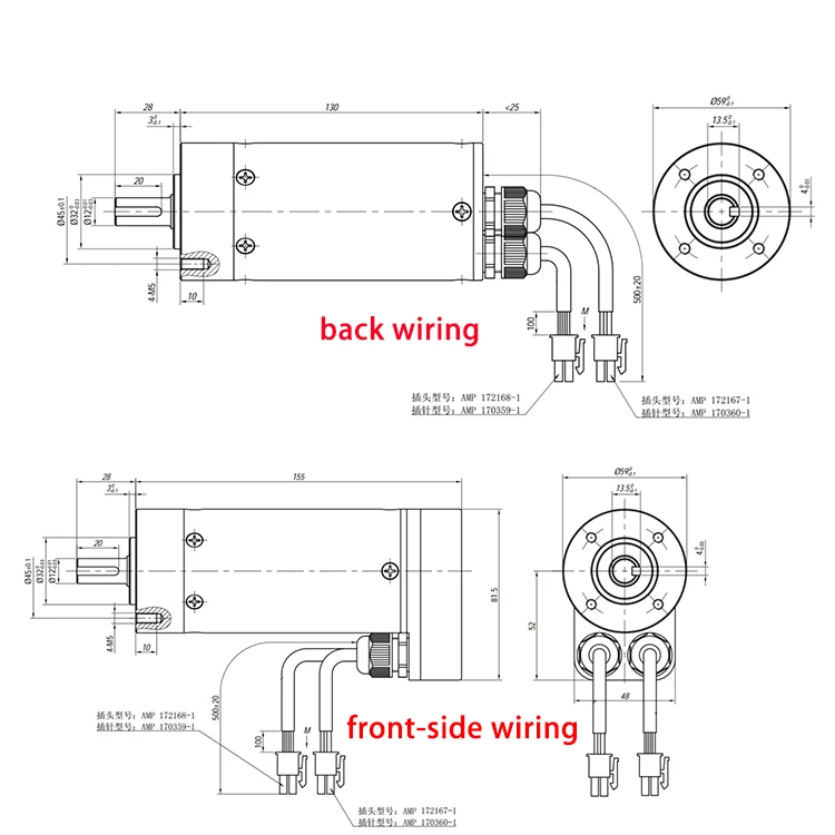 Factory Custom Servo Motor DC24V 100W 2000rpm Incremental Encoder Position Feedback for Speed Gate Turnstile Servo motor