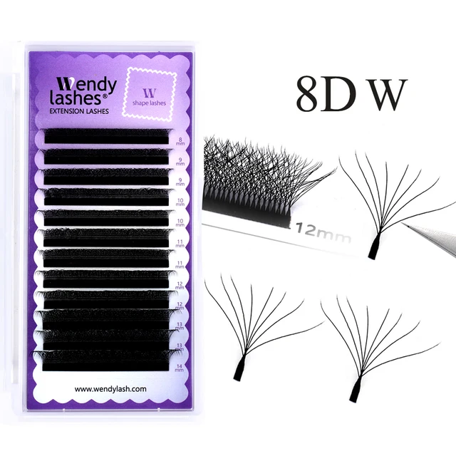 Wendy Lashes 8D/6D/5DW Kształtne Rzęsy 12 Rzędów 0.07 Krętlik C/D Wysokiej Jakości Sztuczne Rzęsy Naturalne i Miękkie