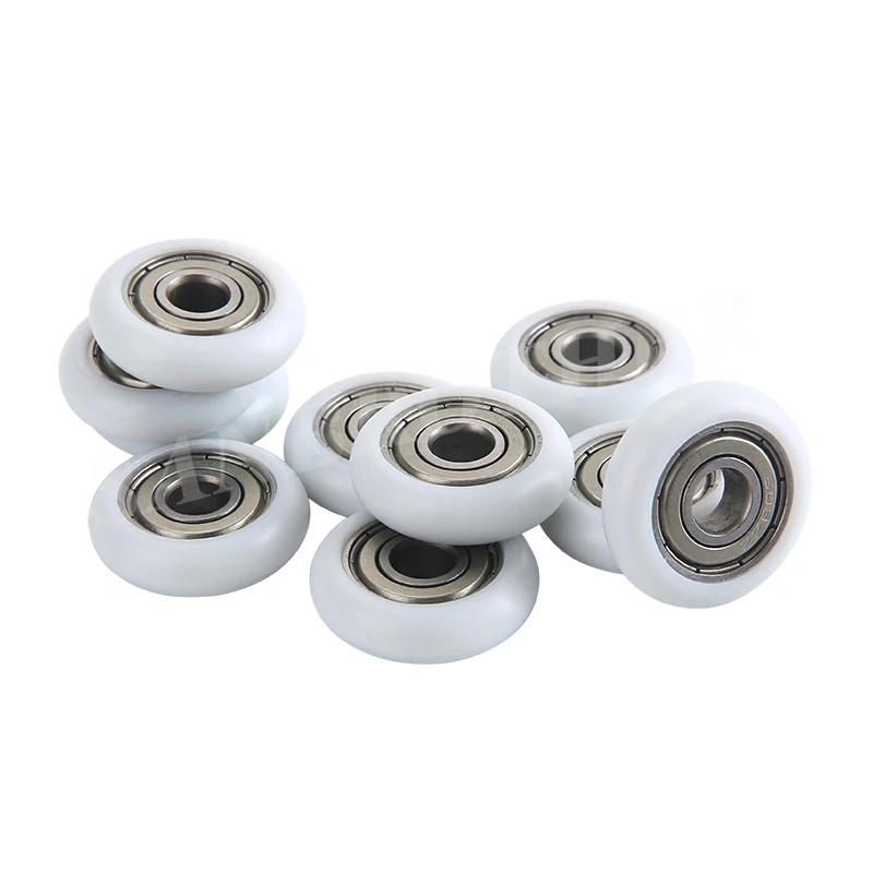 1pc 608zz plastic coated bearing pulley nylon PA66 polyoxymethylene POM roller drawer track guide roller rolling 8*30*8.5