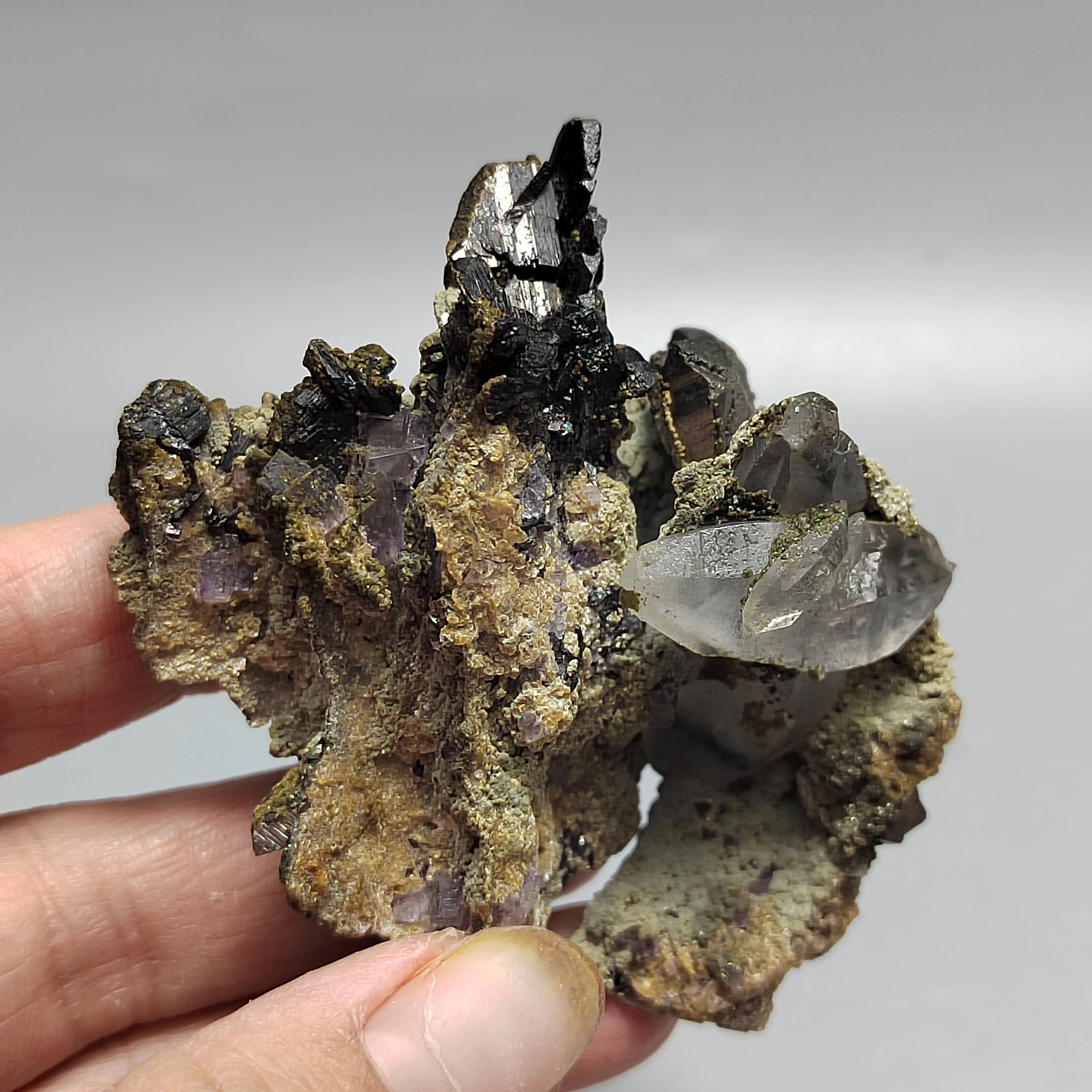 

86g100% natural wolframite and arsenopyrite, fluorite, crystal, mica, mineral specimen, original stone, home decoration