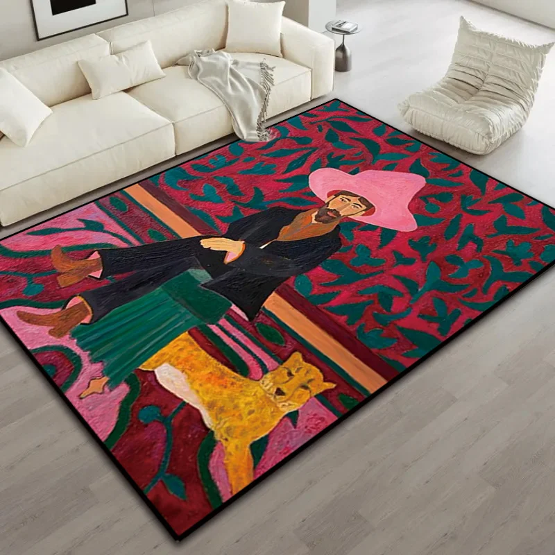 

1 шт. удобный бархатный коврик с кристаллами [моющийся в машине] большой напольный коврик с леопардовым и человеческим узором, нескользящий коврик