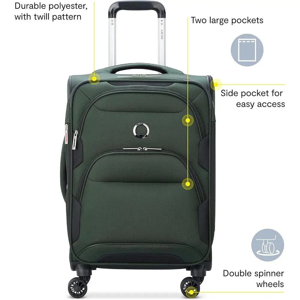 أمتعة دوارة قابلة للتوسيع، 21 حملًا، أسود، Delsey Paris Sky Max 2.0 Softshell