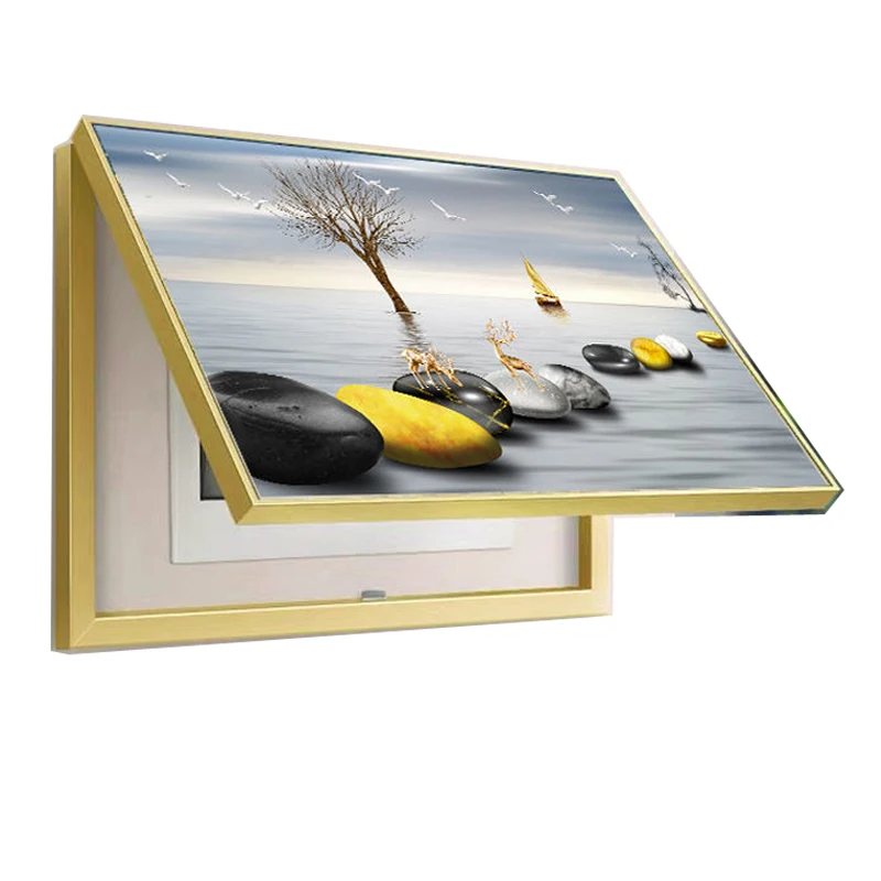 Decorative Hanging Painting of Meter Electric Box Covers Modern Minimalist Home Living Room Wall Art Poster Mural With Frame