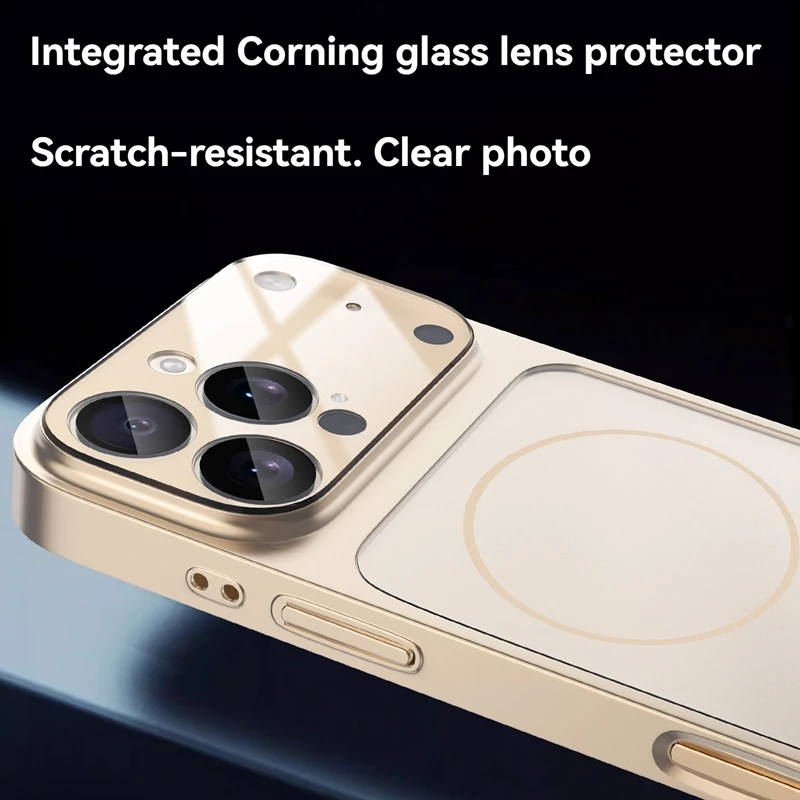 Original Glass Nano Frosted Drop Protection Case for iPhone 17/Air/ProMax 17Pro Support Wireless Charging Magnetic Case