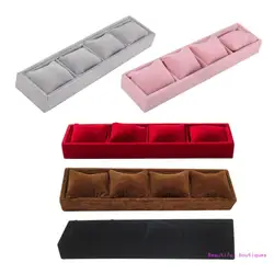 4 Grids Stylish Jewelry Organizer Multifunctional Watch Display Box Bracelet Storage Holder with Pillow Tray for DropShip