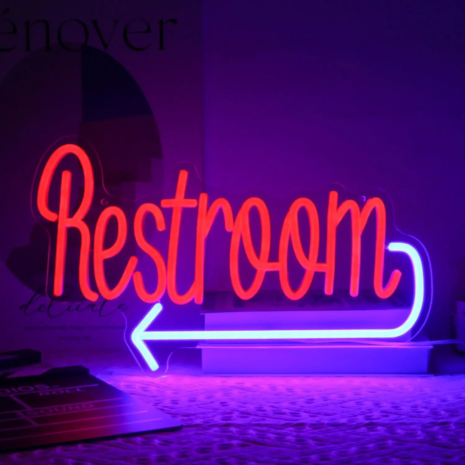 Restroom Neon Sign Toilet Neon Light Signs for Wall Decor WC Bar Restaurant Hotel Shop Decor USB Powered