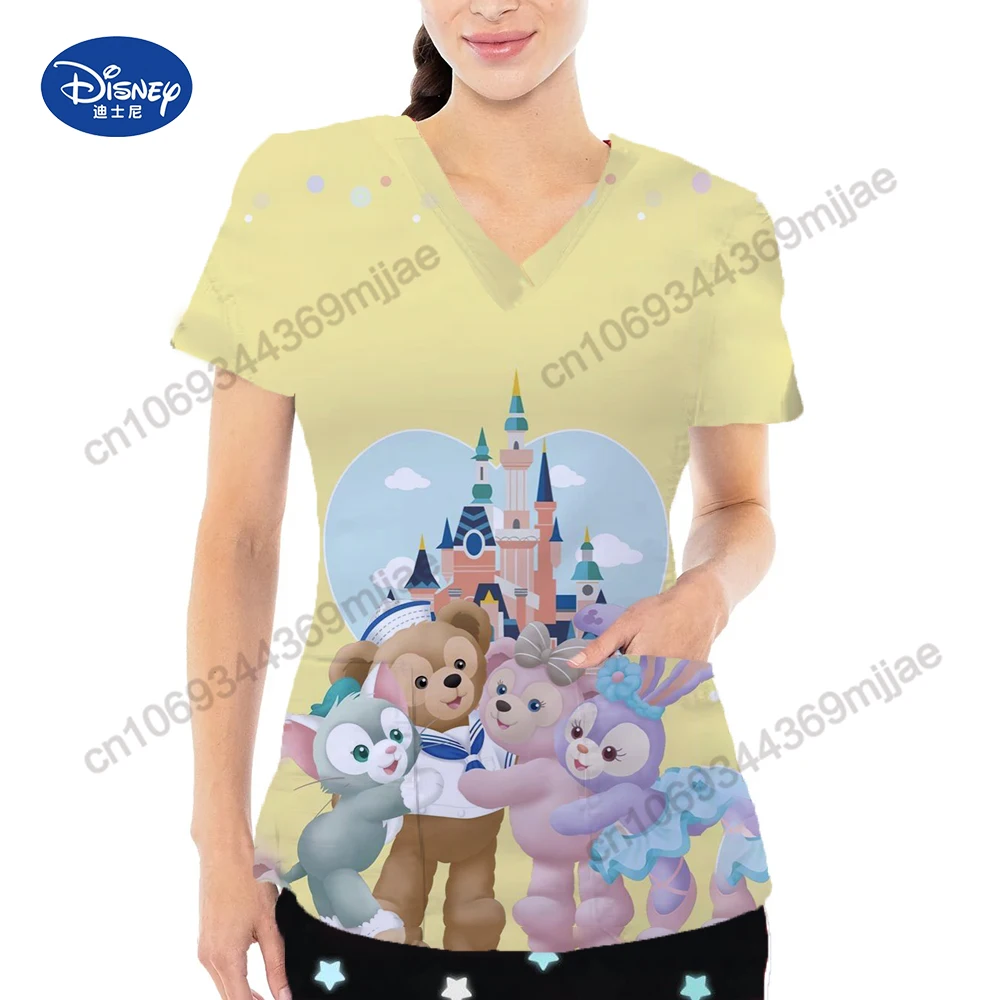 

Disney Women Tops for Women 2023 V-neck Pocket Aesthetic Clothing Woman T-shirts Women's -shir T Shirt Y2k Style Graphic Tee Yk2