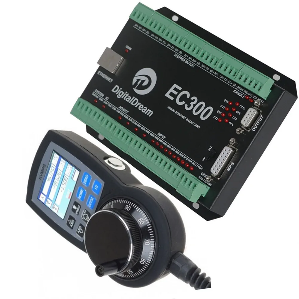 Ec300 Ethernet Mach3 Interface Board 3/4/5/6 Axis Control Card Supports Digital Display Handwheel And Mach3 Software