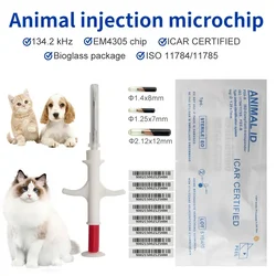 10/20pcs Pet Microchip 134.2KHz Animal Syringe lector microchip EM4305 ID Chip | ISO11784/11785 FDX-B Injection for Dog Cat