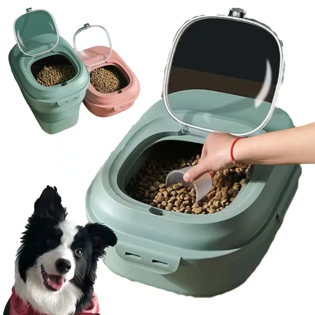 

Pet Dog Food Storage Container 23L Dry Cat Food Box Bag Moisture Proof Seal Airtight with Measuring Cup Kitten Litter Products