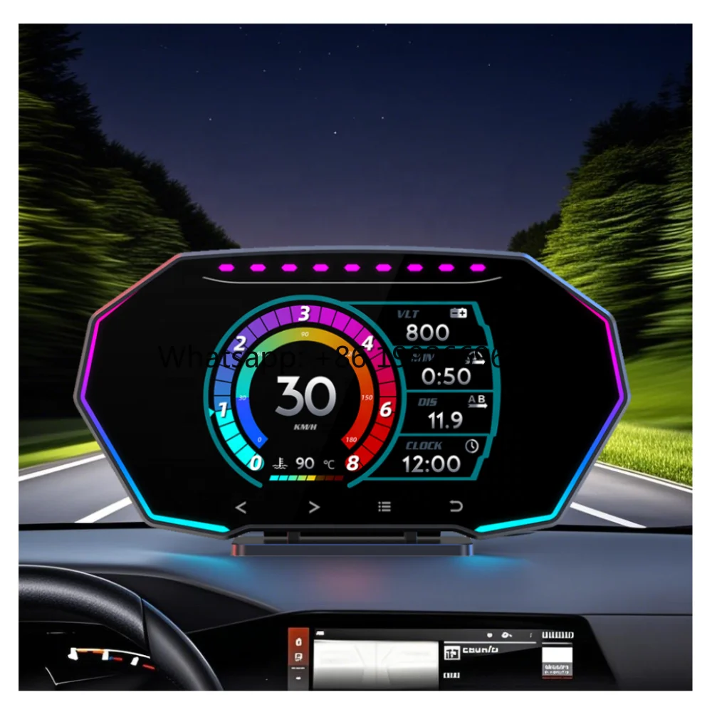 

NEW F11 HUD 2 GPS Car Head up Display Tilt Meter Security Alarm Water Oil Temp Overspeed