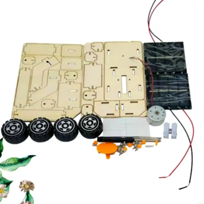 Hölzernes solarbetriebenes Mondauto-Set für Kinder, pädagogisches Spielzeug, praktische Physik-Lernwerkzeug für Schüler – Detail 9