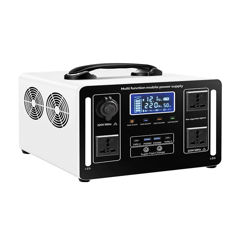 Ultra fast solar charging 220 solar generator rated power 1000W 1200W 2000W power station generator solar camping