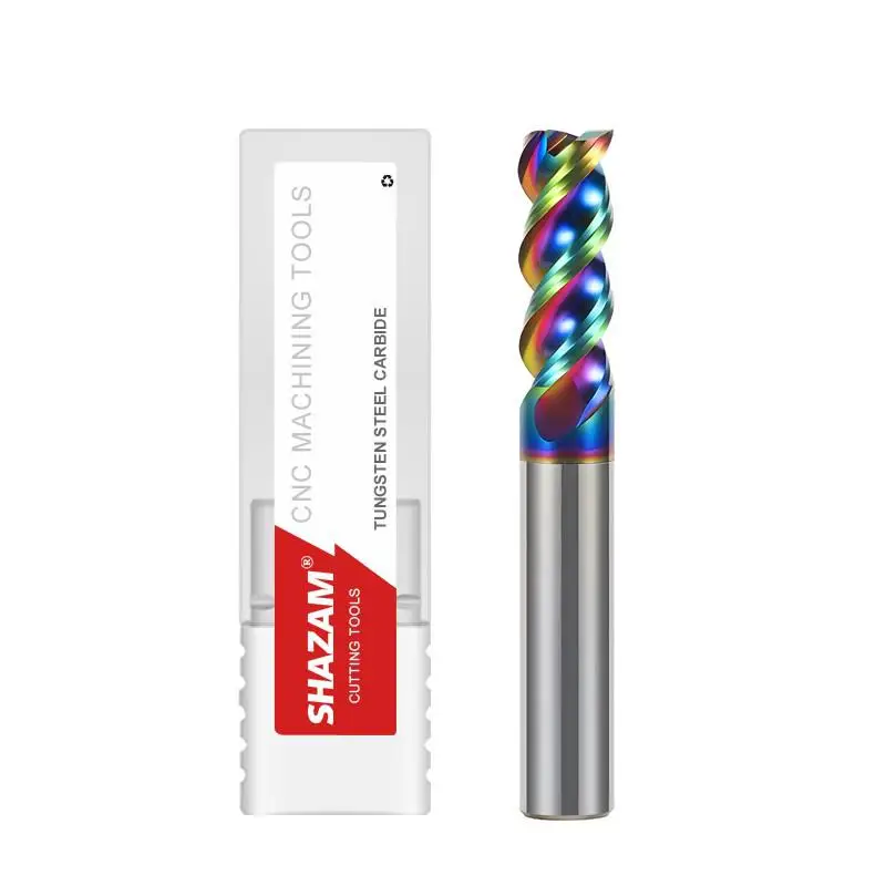 Shazam 1,0-20,0mm cnc maschinen bearbeitung fräser hrc50/55/65 3-flöten-Hartmetall-Flachfräser für die Bearbeitung von Aluminium teilen