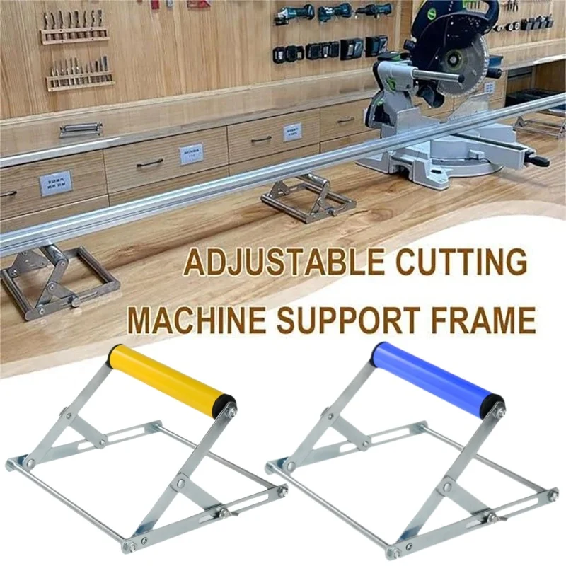 1PC Adjustable Height Cutting Machine Miter Saw Roller Support Stand,Woodworking Support Frame,Table Saw Roller-Stand Attachment