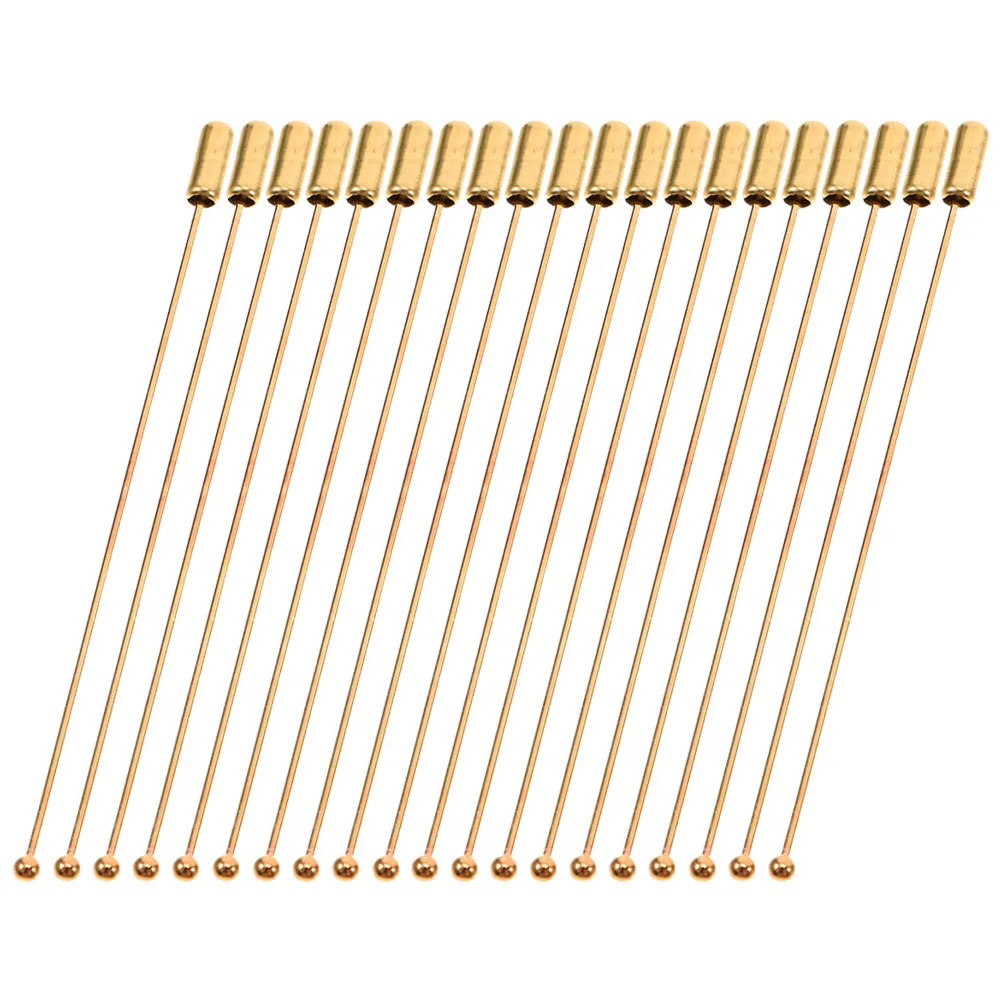 

20 Pcs Brooch Pin Diy Long Ends Pins Jewelry Findings Metal Stick Hat Stainless Steel