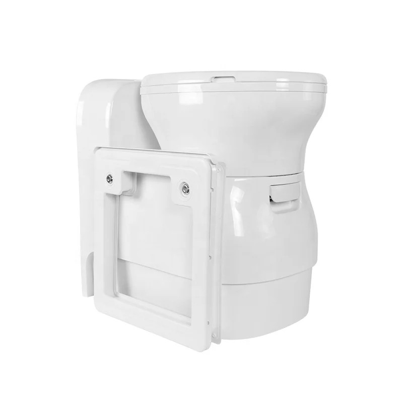 

RV Electric Toilet With Hatch & Pull Water Tank Portable Caravan Cassette Toilet For Camper Motorhome Travel Trailer