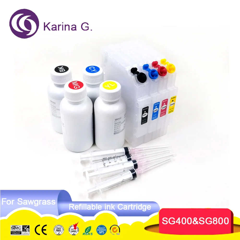 Premium Sublimation Color Refillable Ink Cartridge SG400 SG800 for Sawgrass Sublijet HD Virtuoso SG400 SG800 Printer.